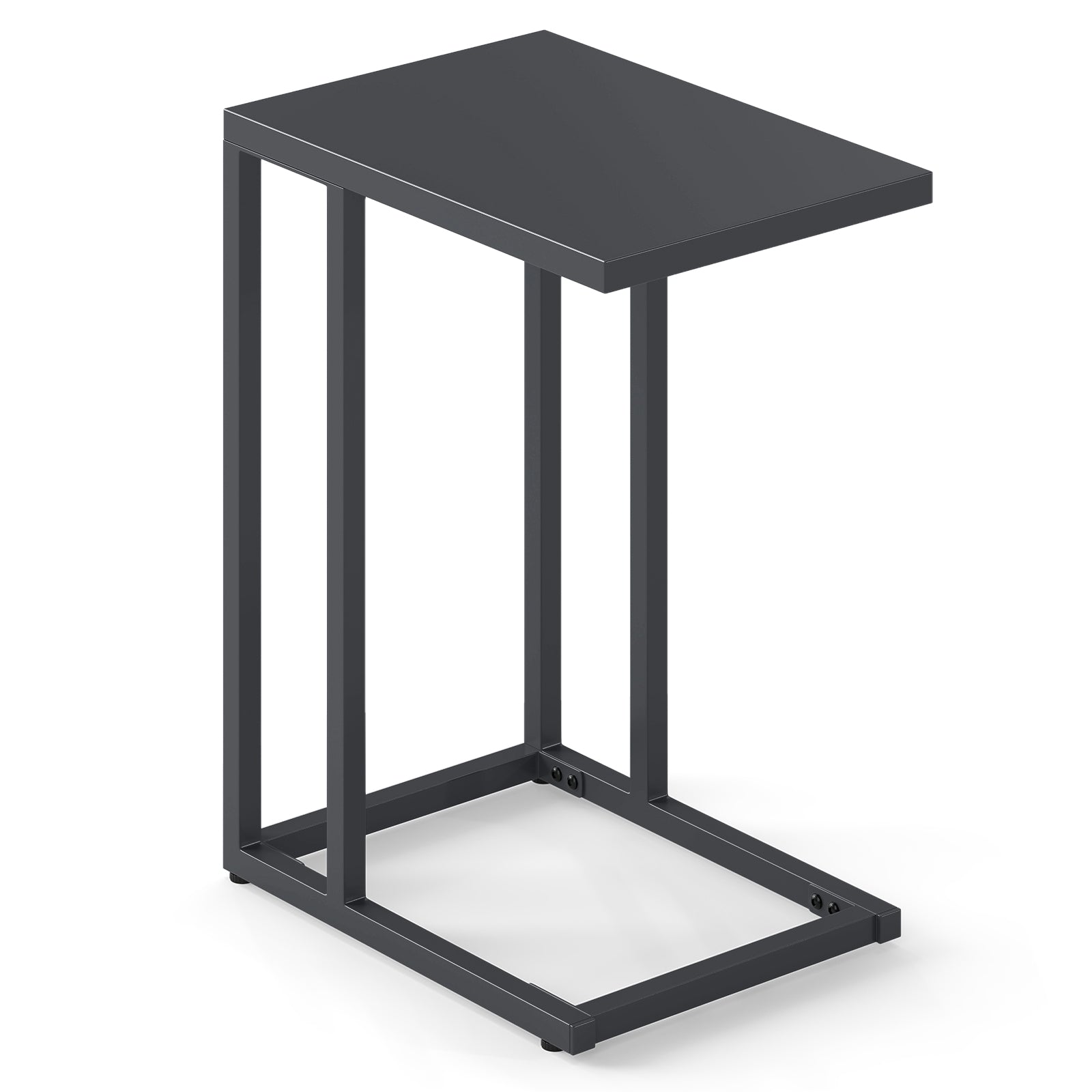 C-Shaped Side Table with Adjustable Foot Pads for Living Room Bedroom, Dark Gray End & Side Tables at Gallery Canada