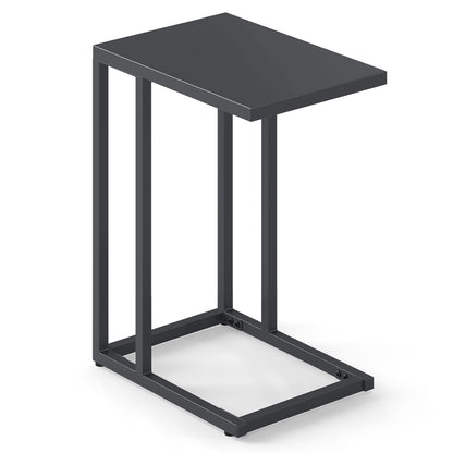 C-Shaped Side Table with Adjustable Foot Pads for Living Room Bedroom, Dark Gray End & Side Tables Dark Gray at Gallery Canada