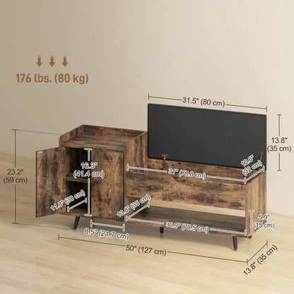 Storage Bench with Cushion, Hidden Compartments, Rustic Brown Shoe Storage Cabinets & Racks at Gallery Canada