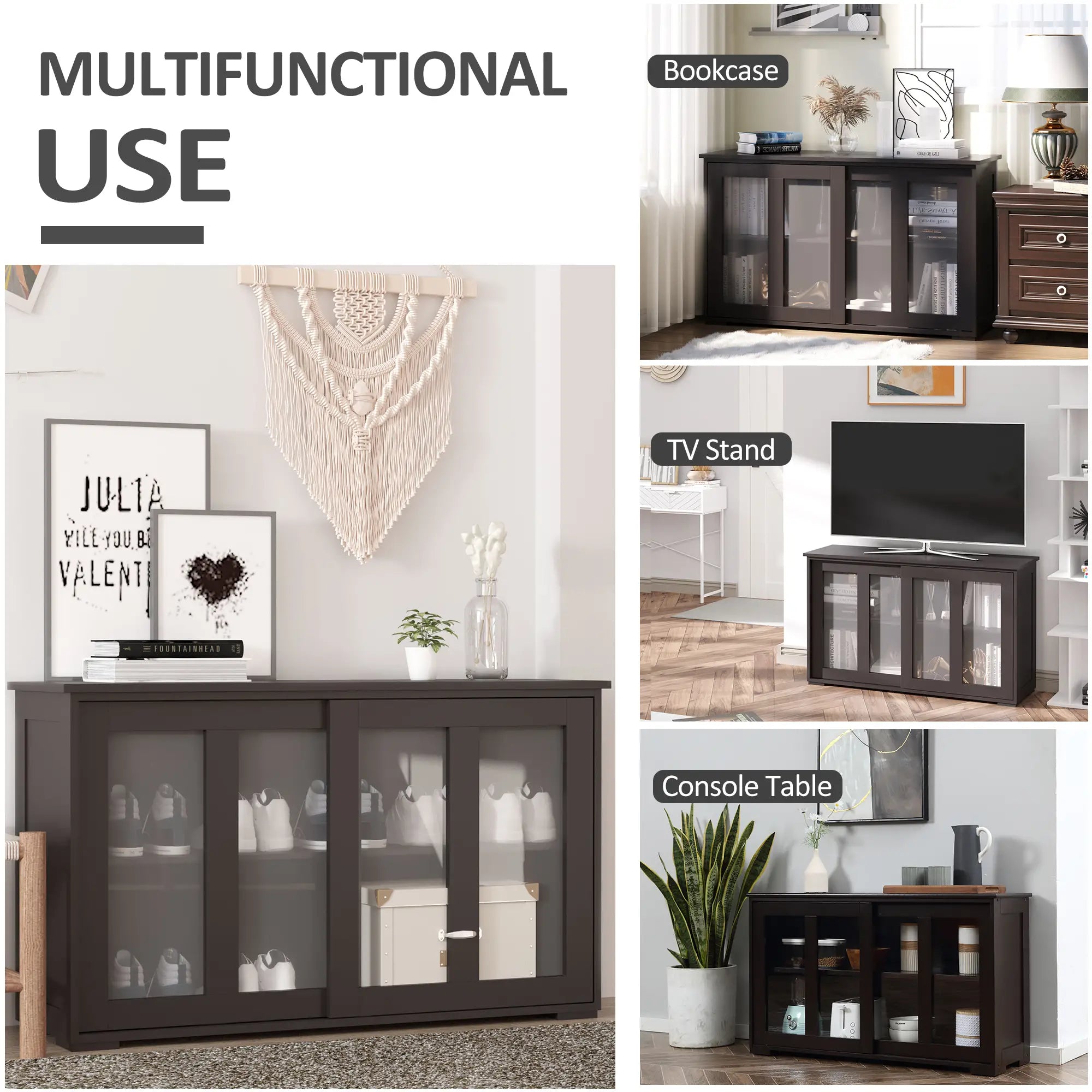 Modern Kitchen Sideboard, Stackable Storage Cabinet, Sliding Glass Door Bar Cabinets at Gallery Canada