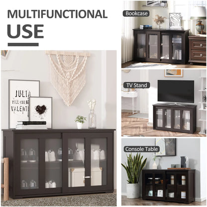 Modern Kitchen Sideboard, Stackable Storage Cabinet, Sliding Glass Door Bar Cabinets at Gallery Canada