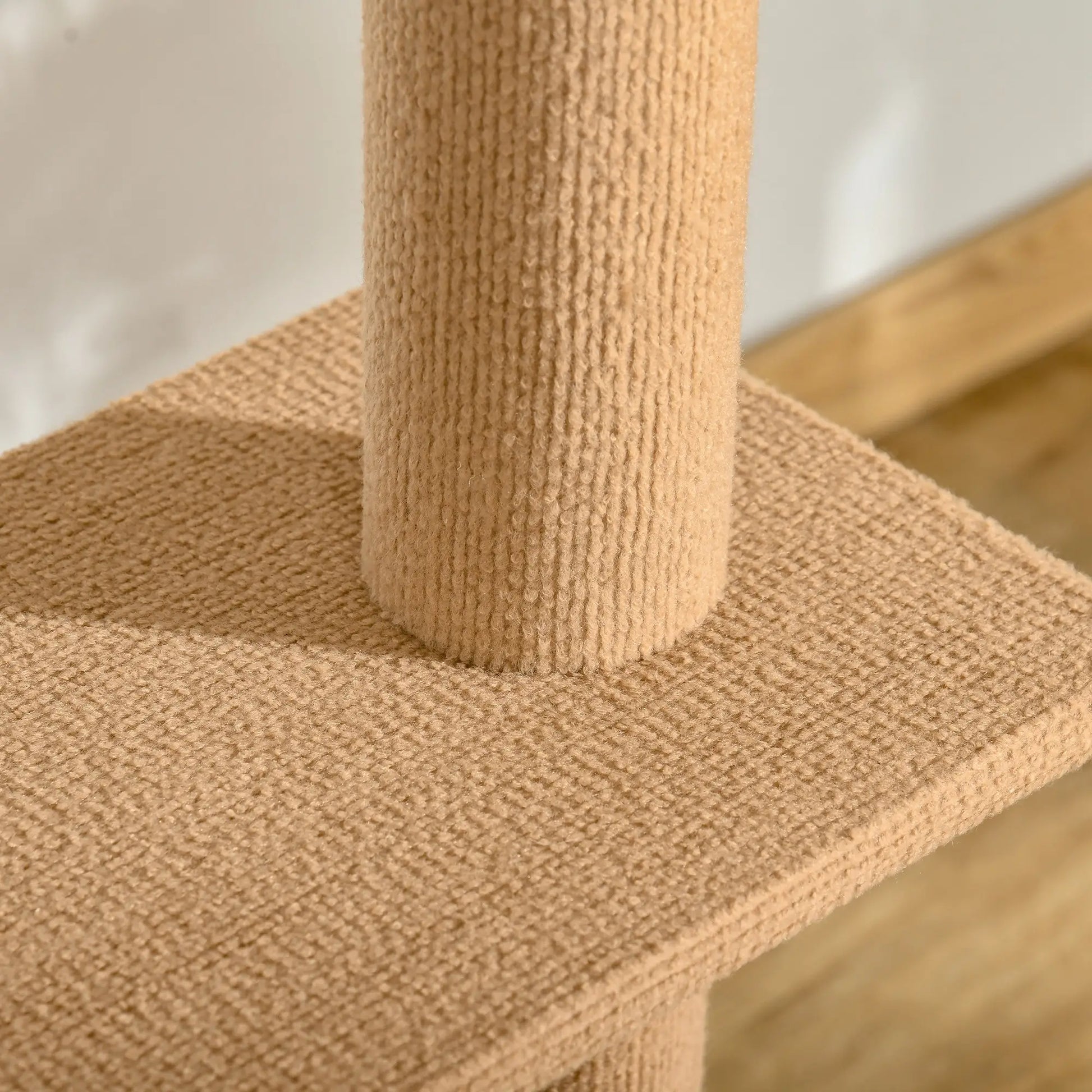 100" Floor To Ceiling Cat Tree, 3 Perches, Activity Center, Light Brown Floor to Ceiling Cat Trees at Gallery Canada