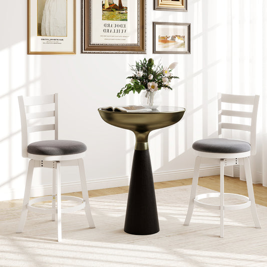 25"/30.5" Swivel Barstools Set of 2 360° Rotating Bar/Counter Height Chairs with Upholstered Seat-25 Inch Bar Stools Options at Gallery Canada