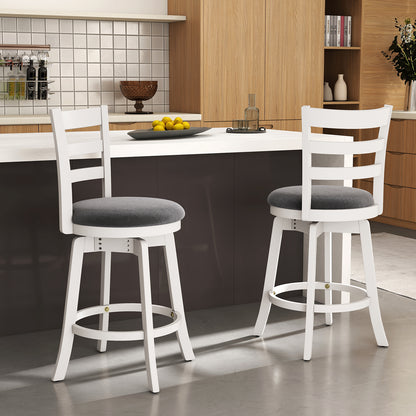 25"/30.5" Swivel Barstools Set of 2 360° Rotating Bar/Counter Height Chairs with Upholstered Seat-25 Inch Bar Stools at Gallery Canada