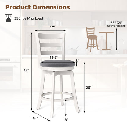 25"/30.5" Swivel Barstools Set of 2 360° Rotating Bar/Counter Height Chairs with Upholstered Seat-25 Inch Bar Stools at Gallery Canada