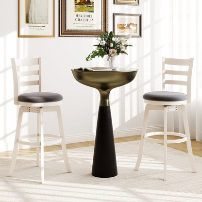 25"/30.5" Swivel Barstools Set of 2 360° Rotating Bar/Counter Height Chairs with Upholstered Seat-30.5 Inch Bar Stools at Gallery Canada