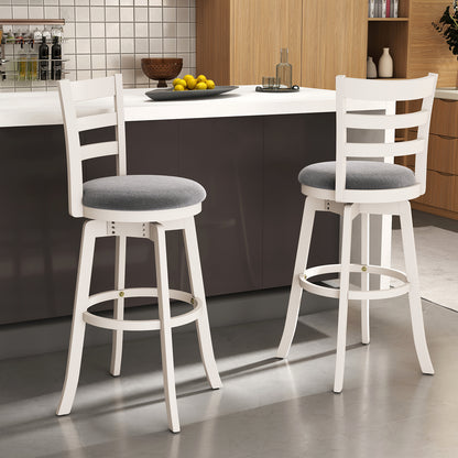 25"/30.5" Swivel Barstools Set of 2 360° Rotating Bar/Counter Height Chairs with Upholstered Seat-30.5 Inch Bar Stools at Gallery Canada