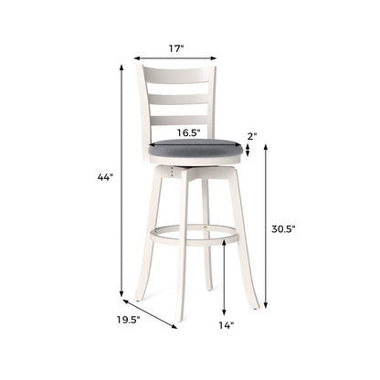 25"/30.5" Swivel Barstools Set of 2 360° Rotating Bar/Counter Height Chairs with Upholstered Seat-30.5 Inch Bar Stools at Gallery Canada