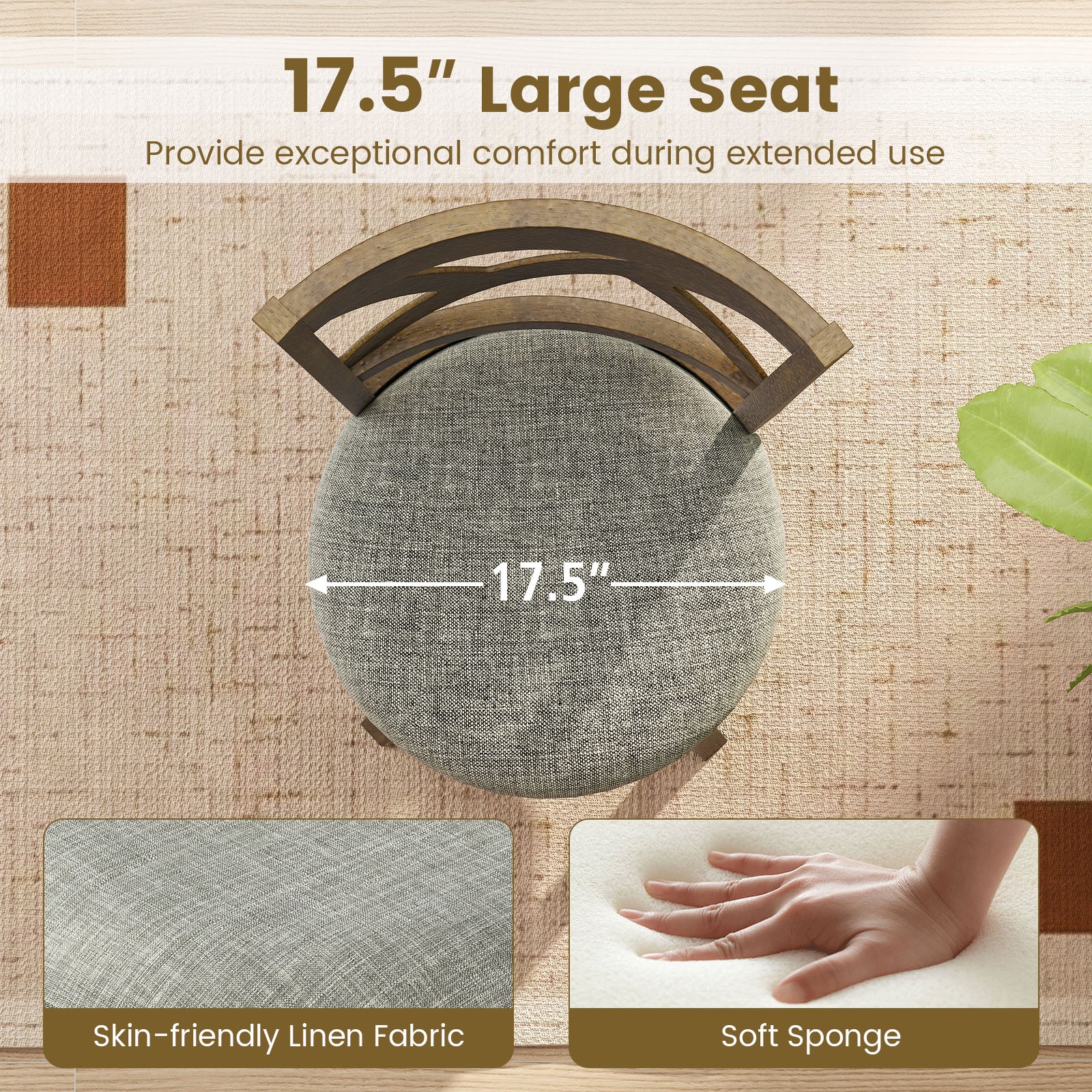 27 Inch Swivel Bar Stools, Set Of 2, Hollow Back, Soft-Padded Seat, Gray Bar Stools at Gallery Canada