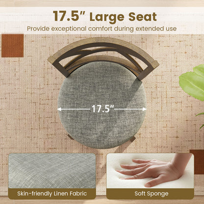 27 Inch Swivel Bar Stools, Set Of 2, Hollow Back, Soft-Padded Seat, Gray Bar Stools at Gallery Canada