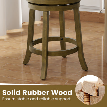 27 Inch Swivel Bar Stools, Set Of 2, Hollow Back, Soft-Padded Seat, Gray Bar Stools at Gallery Canada