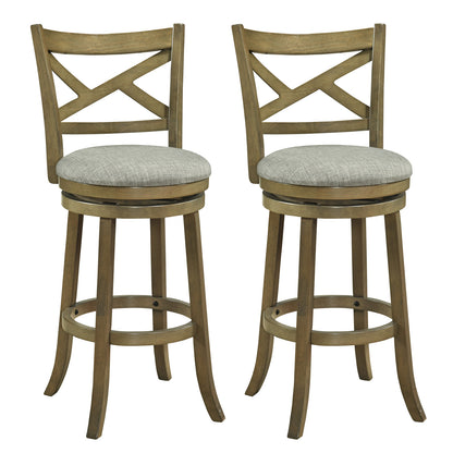 Swivel Bar Stools, Set of 2, 31 Inches, Gray Bar Stools at Gallery Canada