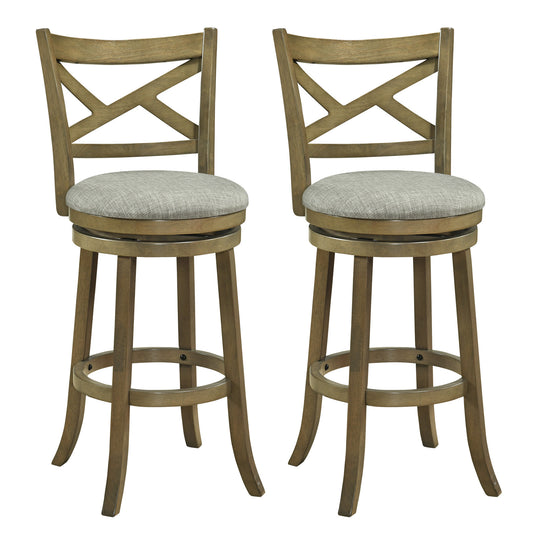 Swivel Bar Stools, Set of 2, 31 Inches, Gray Bar Stools Gray at Gallery Canada