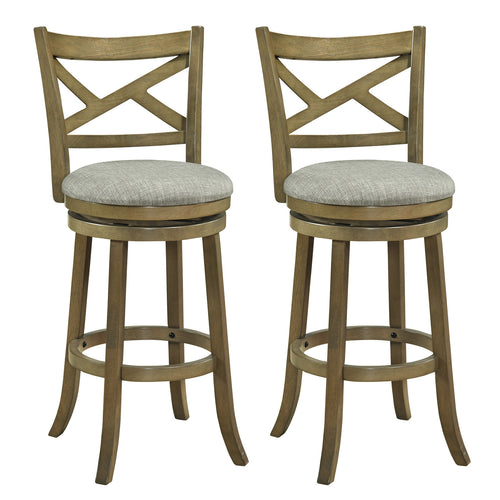 Swivel Bar Stools, Set of 2, 31 Inches, Gray