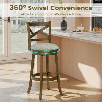 Swivel Bar Stools, Set of 2, 31 Inches, Gray Bar Stools at Gallery Canada