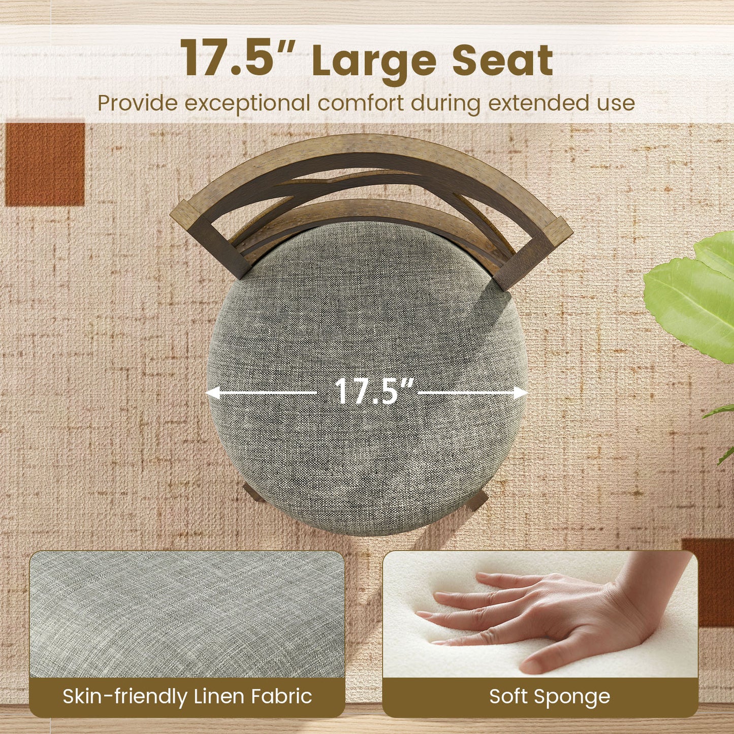 Swivel Bar Stools, Set of 2, 31 Inches, Gray Bar Stools at Gallery Canada