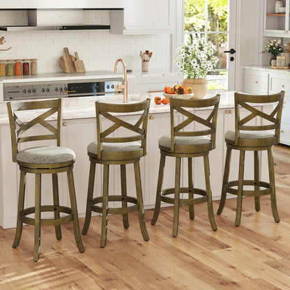 Swivel Bar Stools, Set of 2, 31 Inches, Gray Bar Stools at Gallery Canada