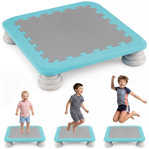 25.5 Inch Kids Mini Trampoline with 4 Removable and Non-Slip Foot Pads, Blue