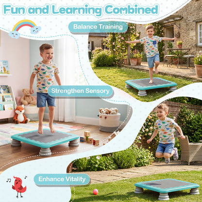 25.5 Inch Kids Mini Trampoline with 4 Removable and Non-Slip Foot Pads, Blue