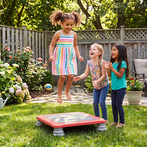 25.5 Inch Kids Mini Trampoline With 4 Non-Slip Foot Pads, Red