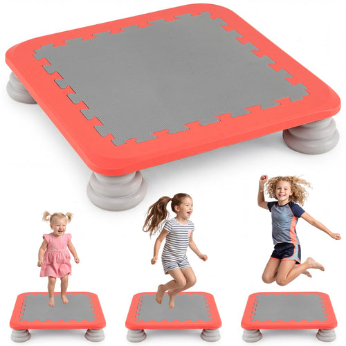 25.5 Inch Kids Mini Trampoline With 4 Non-Slip Foot Pads, Red