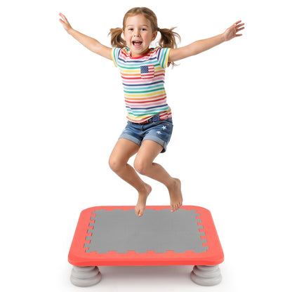 25.5 Inch Kids Mini Trampoline With 4 Non-Slip Foot Pads, Red