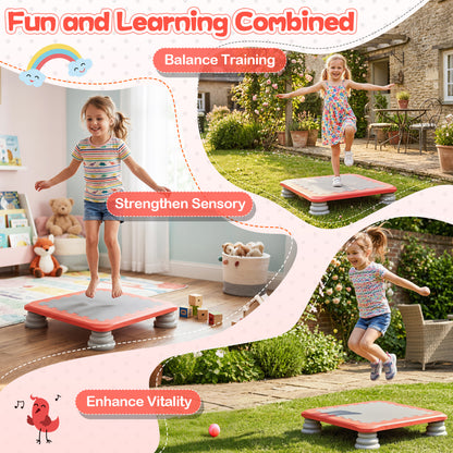 25.5 Inch Kids Mini Trampoline With 4 Non-Slip Foot Pads, Red