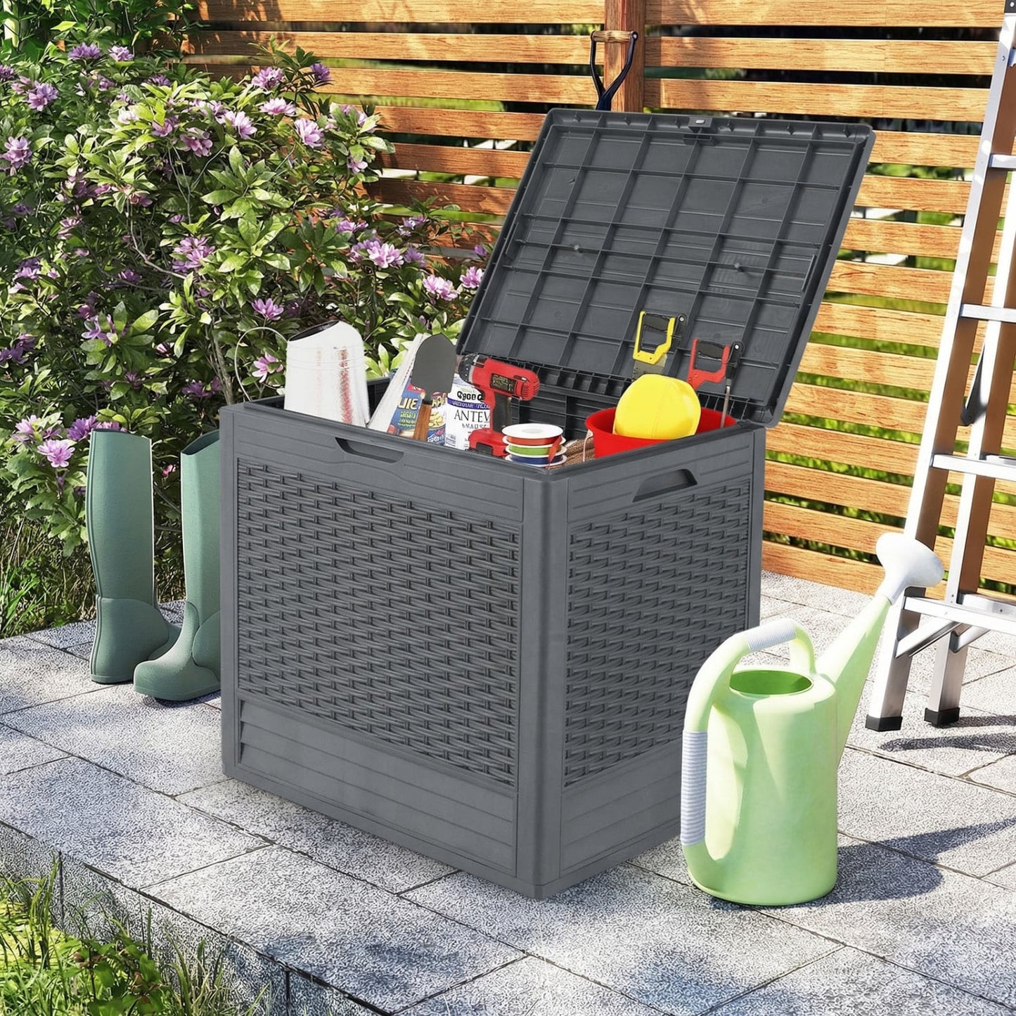 25 Gallon Outdoor Storage Box, Gray Sheds & Outdoor Storage at Gallery Canada