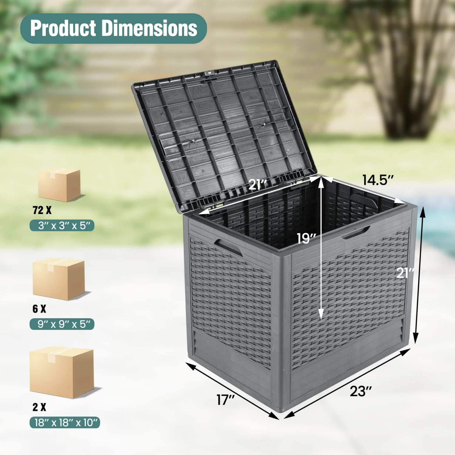 25 Gallon Outdoor Storage Box, Gray Sheds & Outdoor Storage at Gallery Canada