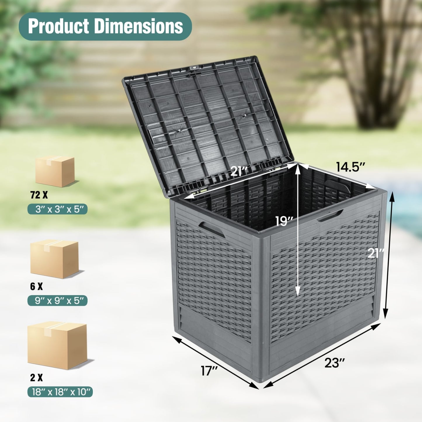 25 Gallon Outdoor Storage Box, Gray Sheds & Outdoor Storage at Gallery Canada
