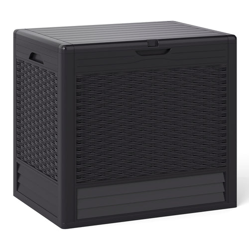 25 Gallon Outdoor Storage Box with Rattan Patterns, Brown