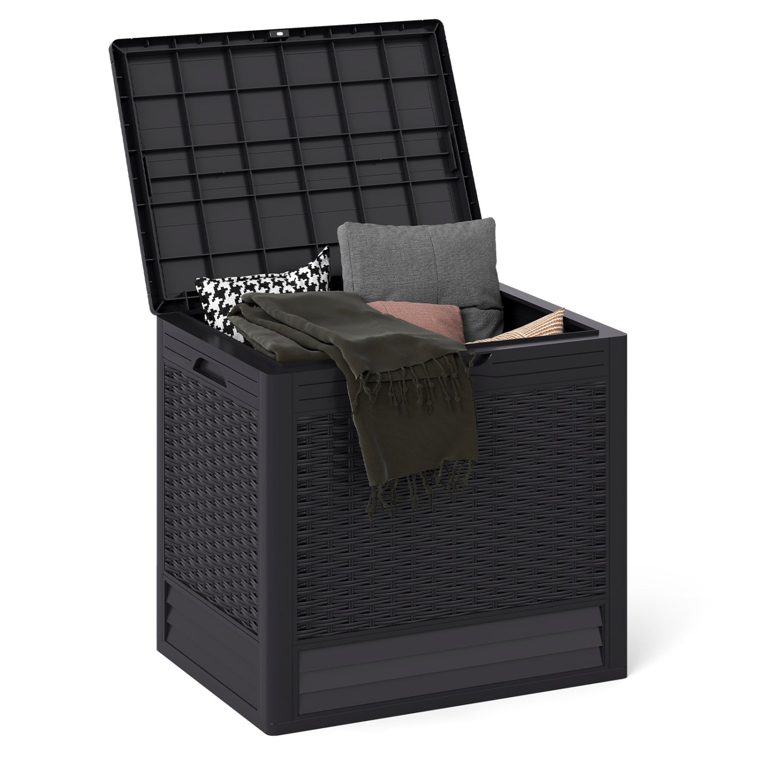 25 Gallon Outdoor Storage Box with Rattan Patterns, Brown Sheds & Outdoor Storage at Gallery Canada