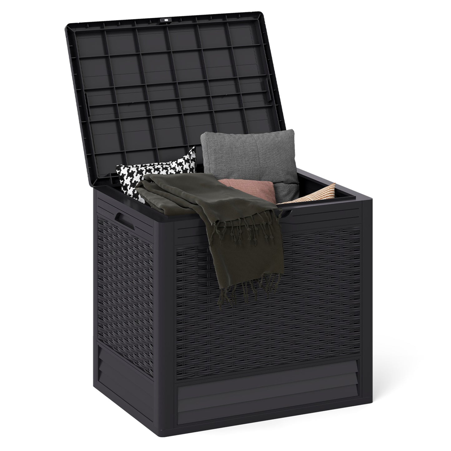 25 Gallon Outdoor Storage Box with Rattan Patterns, Brown Sheds & Outdoor Storage at Gallery Canada
