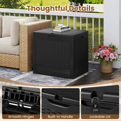 25 Gallon Outdoor Storage Box with Rattan Patterns, Black Sheds & Outdoor Storage at Gallery Canada