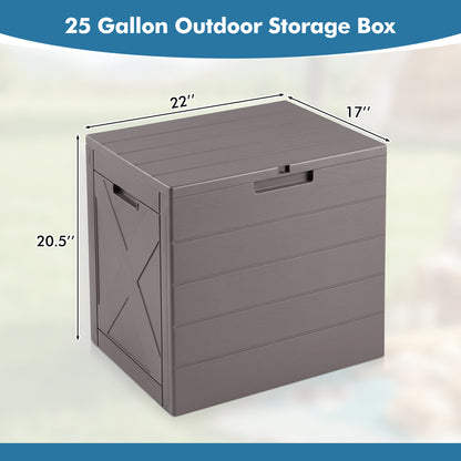 Bac de rangement de 25 gallons avec couvercle, gris