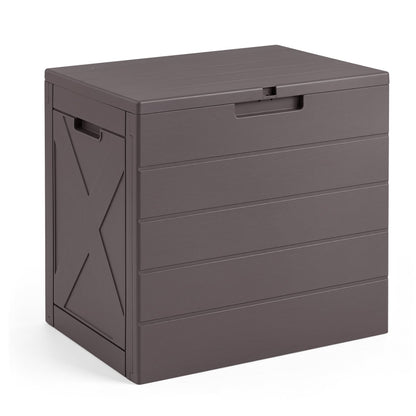 Bac de rangement de 25 gallons avec couvercle, poignées de transport, trou de verrouillage, marron