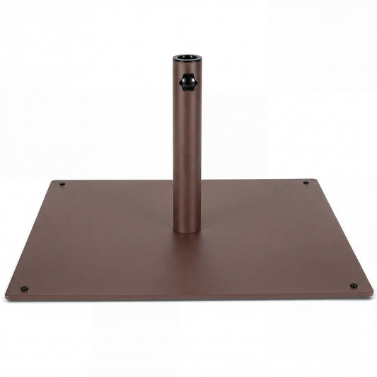 25 Inch Square Patio Umbrella Base 42 LBS Weighted, Brown