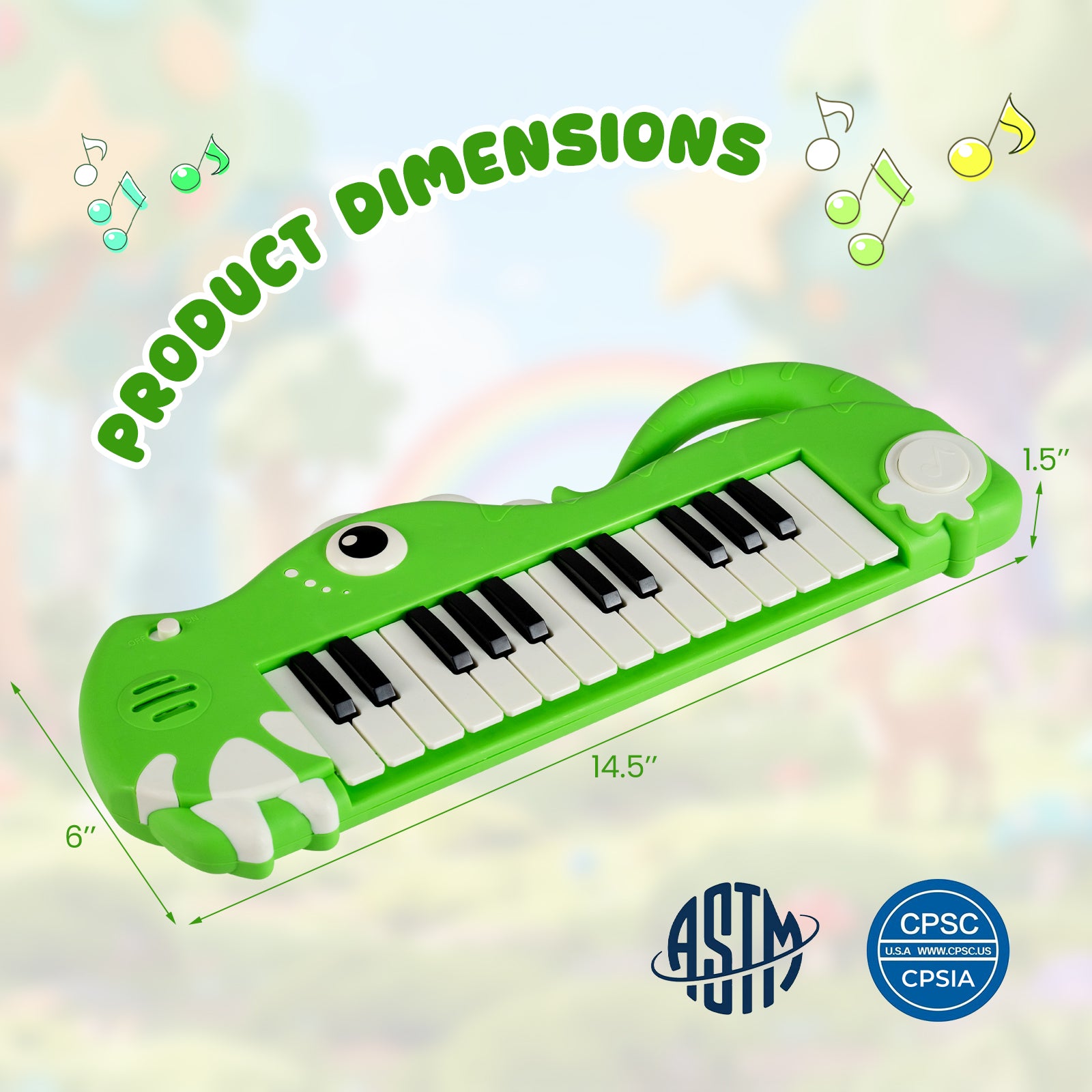 25-Key Kids Piano Keyboard, Dinosaur Shape, Digital Piano, Green Pianos & Keyboards at Gallery Canada