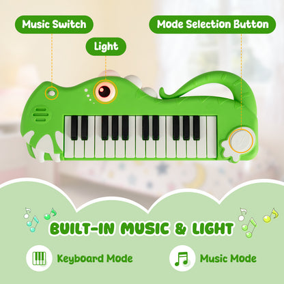 25-Key Kids Piano Keyboard, Dinosaur Shape, Digital Piano, Green Pianos & Keyboards at Gallery Canada