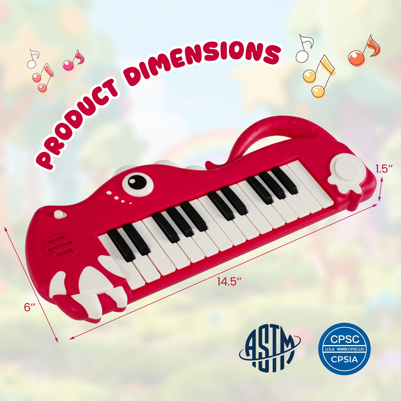 25-Key Dinosaur Piano Keyboard, With Music And Light, Red Pianos & Keyboards at Gallery Canada