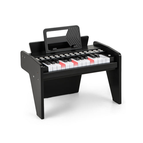 25 Keys Kids Piano Keyboard with Adjustable Speed and Volume, Black