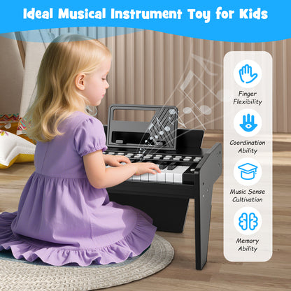 25 Keys Kids Piano Keyboard with Adjustable Speed and Volume, Black Pianos & Keyboards at Gallery Canada