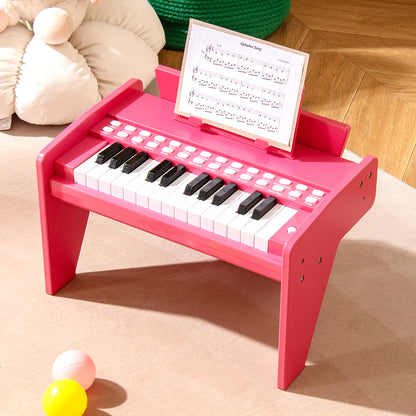 25 Keys Kids Piano Keyboard with Adjustable Speed and Volume, Pink Pianos & Keyboards at Gallery Canada