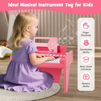 25 Keys Kids Piano Keyboard with Adjustable Speed and Volume, Pink Pianos & Keyboards at Gallery Canada