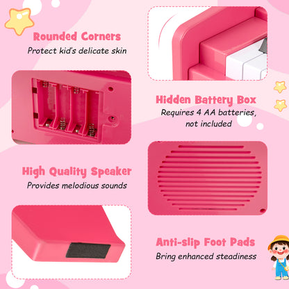 25 Keys Kids Piano Keyboard with Adjustable Speed and Volume, Pink Pianos & Keyboards at Gallery Canada