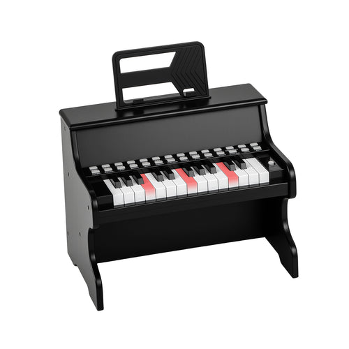 25 Keys Kids Piano Keyboard, Adjustable Speed, Teaching Mode, Black