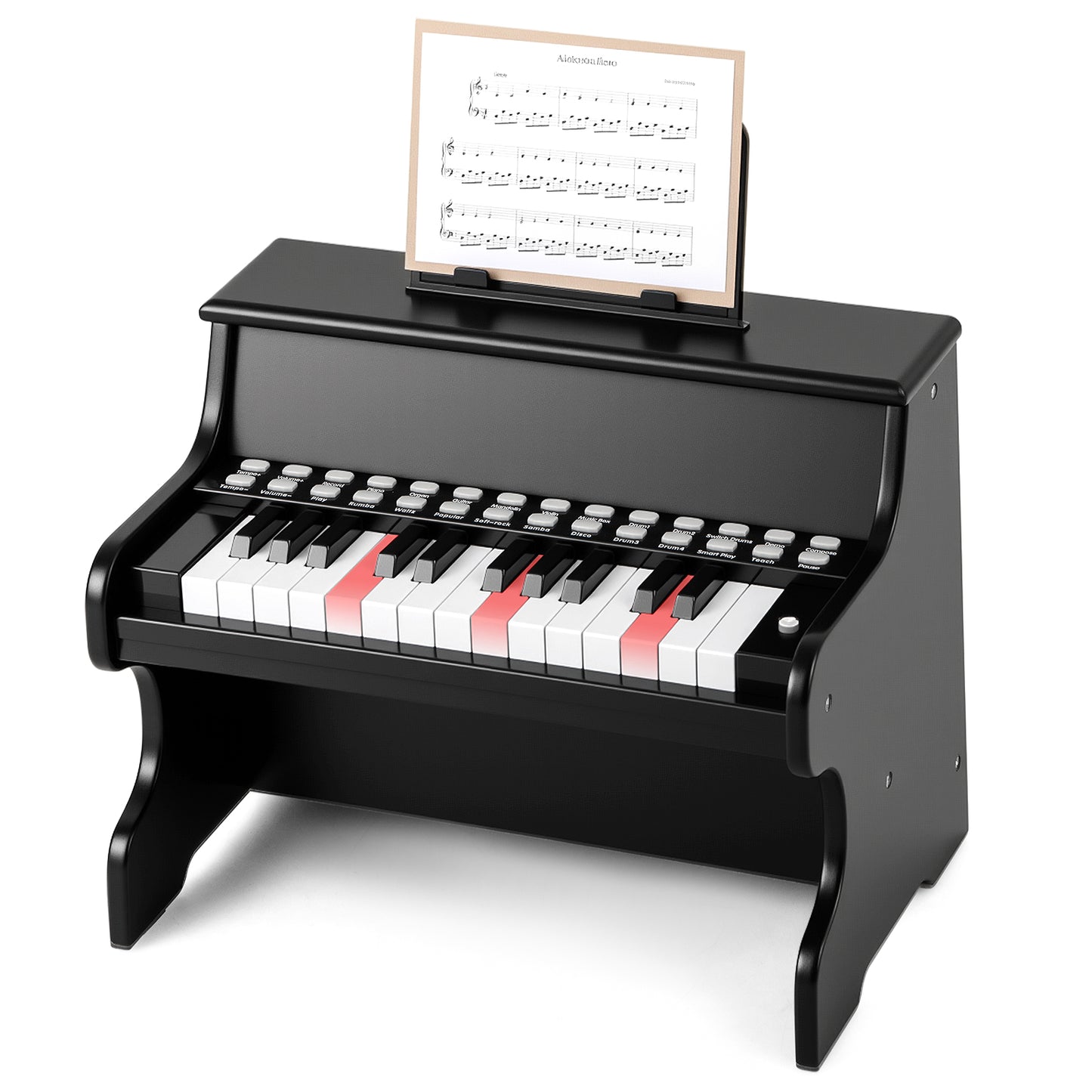 25 Keys Kids Piano Keyboard with Adjustable Speed and Teaching Mode, Black Pianos & Keyboards at Gallery Canada