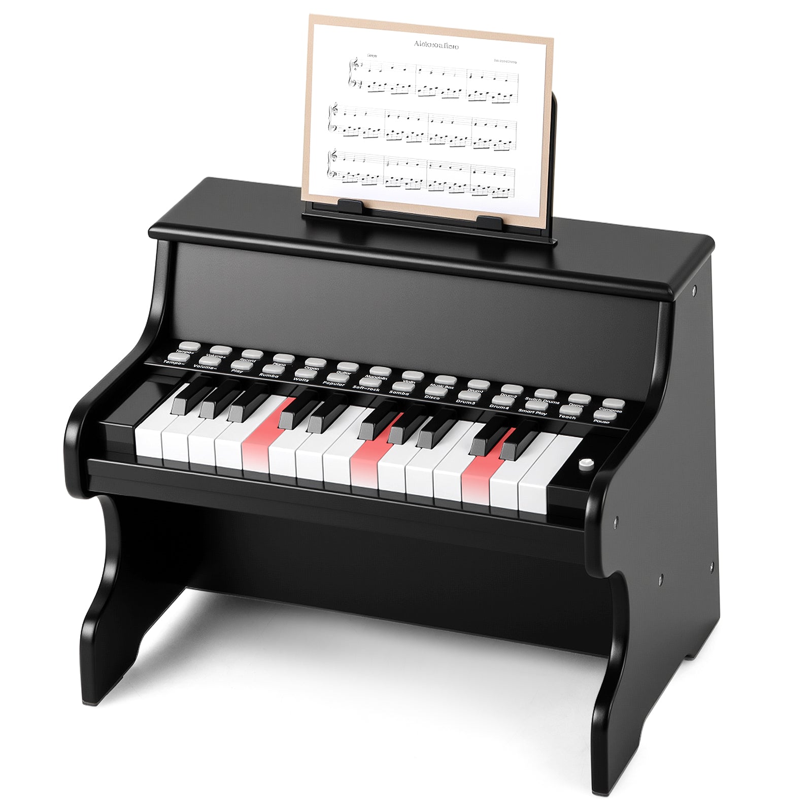 25 Keys Kids Piano Keyboard with Adjustable Speed and Teaching Mode, Black Pianos & Keyboards at Gallery Canada