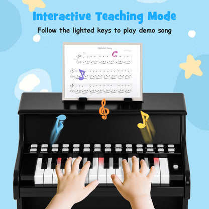 25 Keys Kids Piano Keyboard with Adjustable Speed and Teaching Mode, Black Pianos & Keyboards at Gallery Canada