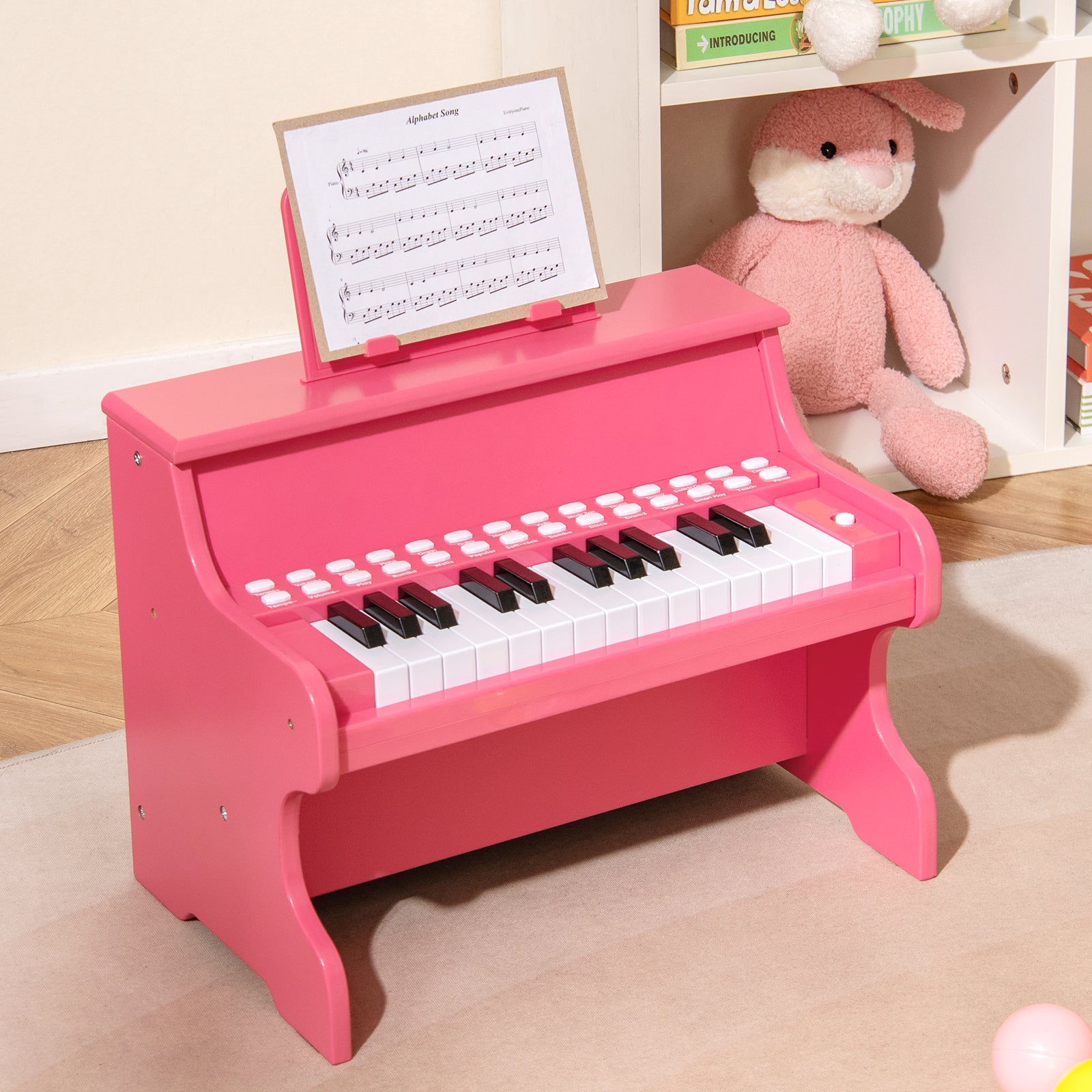 25 Keys Kids Piano Keyboard with Adjustable Speed and Teaching Mode, Pink Pianos & Keyboards at Gallery Canada